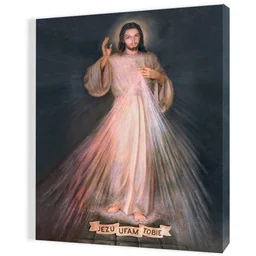 Obraz religijny na płótnie Jezus Miłosierny - Jezu Ufam Tobie - Ikony i obrazy sakralne - miniaturka - grafika 1