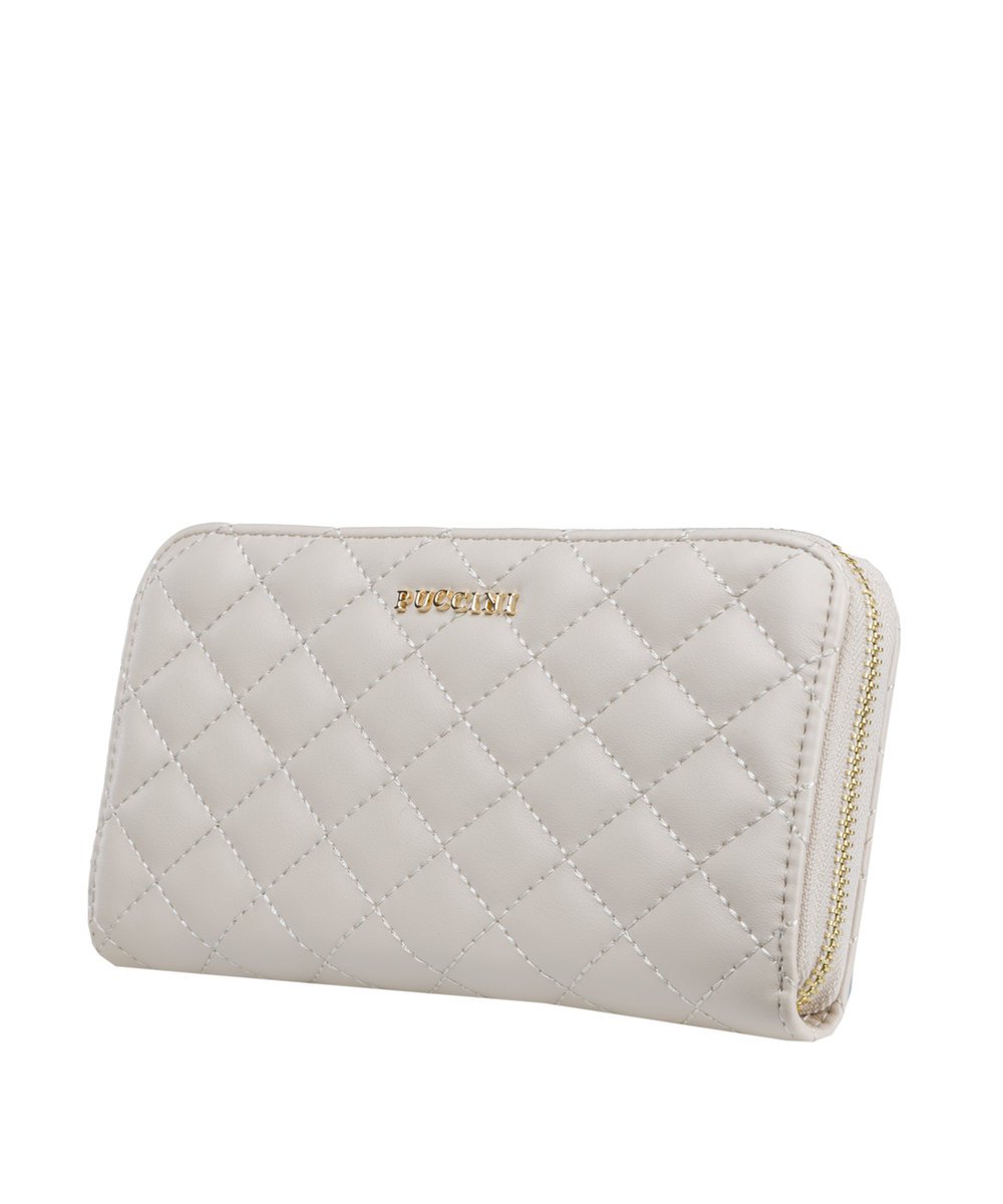 Portfel Damski Pikowany Duży Skóra Ekologiczna PUCCINI Beżowy BLP830E-6A