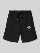 Spodnie i spodenki dla chłopców - Szorty z dzianiny dresowej o kroju regular fit z nadrukiem z logo model ‘EASY DAY’ - miniaturka - grafika 1