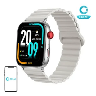 Colmi C8 Max 52mm Srebrna koperta z szarym paskiem - Smartwatch - miniaturka - grafika 1