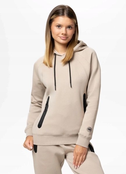 Bluza damska z kapturem Pitbull Explory beżowa XL