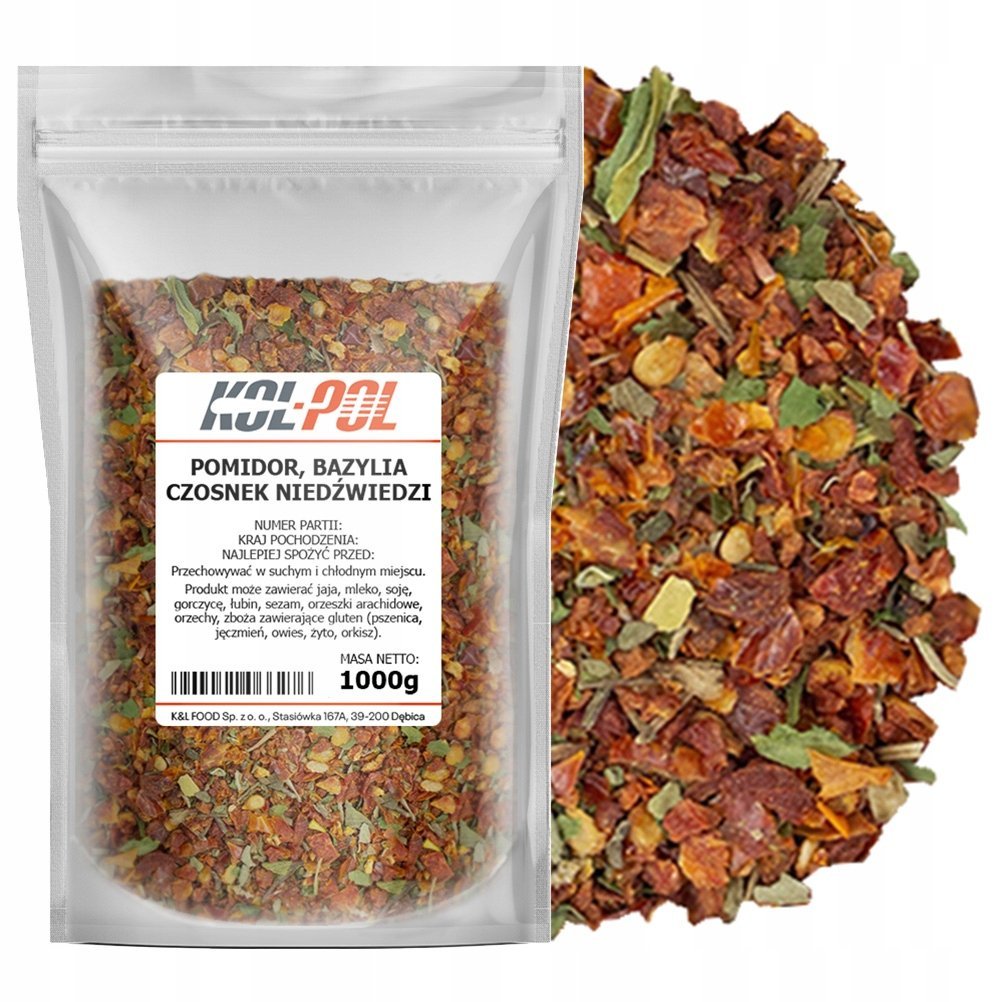 POMIDOR BAZYLIA CZOSNEK NIEDŹWIEDZI 1kg Aromatyczna mieszanka ziół Kol-Pol
