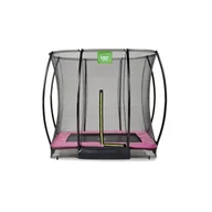 Trampoliny - Exit Trampolina naziemna Silhouette 153x214cm z siatką zabezpieczającą różowa - miniaturka - grafika 1