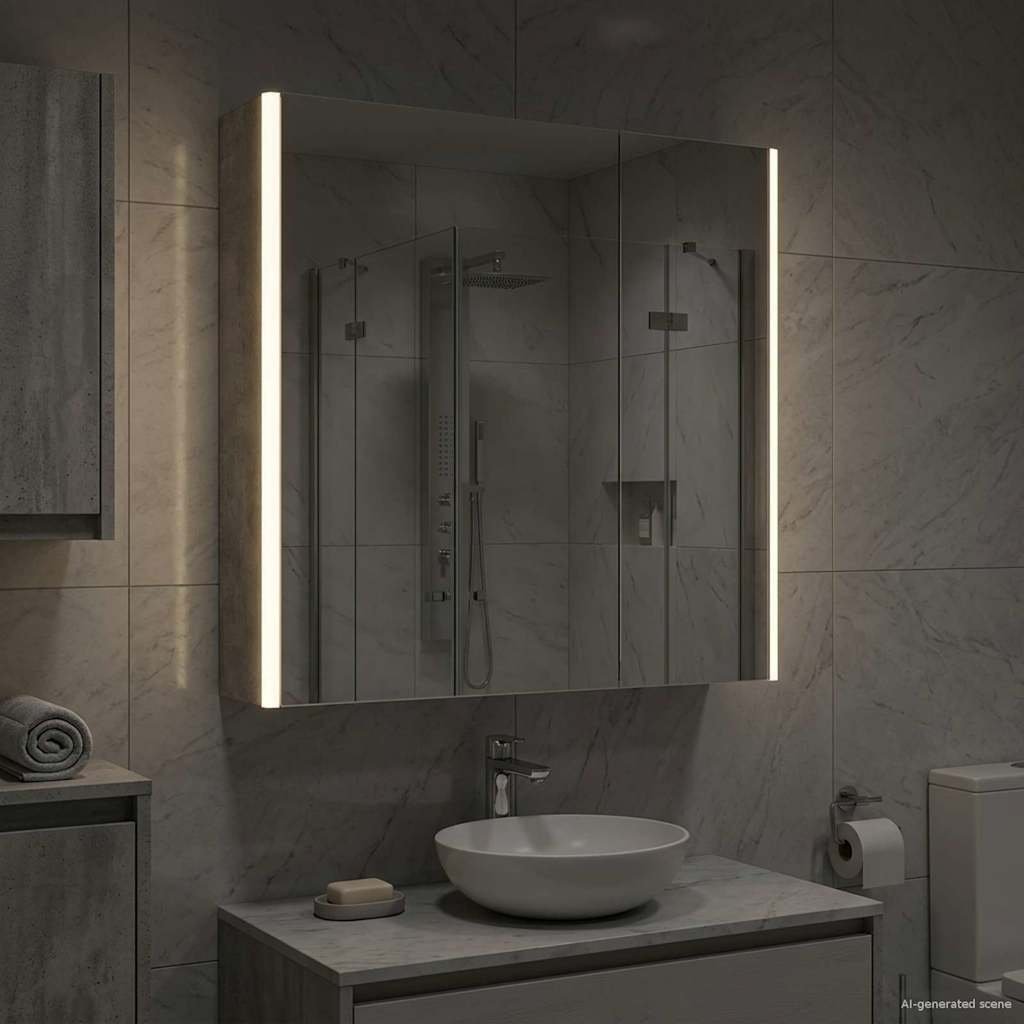 vidaXL vidaXL Szafka z lustrem do łazienki Betonowy szary 63,5 x 15,5 x 70 cm