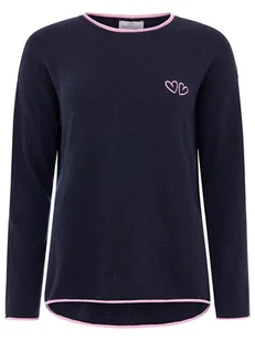 Zwillingsherz Sweter "Double heart" w kolorze granatowym - Swetry damskie - miniaturka - grafika 1