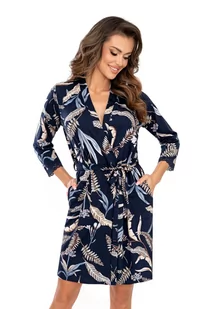 Szlafrok Helen Dark Blue (Rozmiar 44) - Bielizna nocna - miniaturka - grafika 1