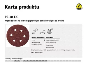 Klingspor Krążek ścierny, przyczepny na rzep 270560 PS 18 EK 150mm g. 180 270560 - Materiały ścierne - miniaturka - grafika 1