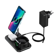 Ładowarki do telefonów - Choetech MFM MFi ładowarka/stacja ładująca indukcyjna 3w1 iPhone 12/13/14, AirPods Pro, Apple Watch szary (T589-F) - miniaturka - grafika 1