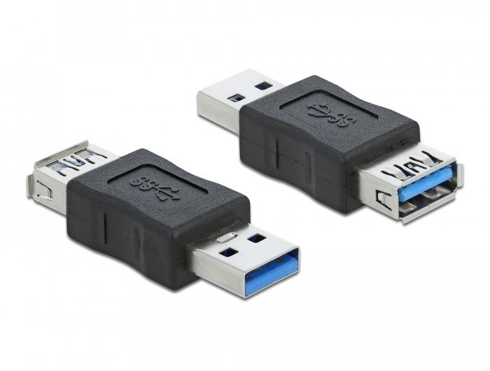DeLOCK USB 3.0 Adapter Type-A male to Type-A female Data Blocker, USB 3.0, USB 3.0, Black 66497