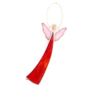 Anioł Witraż Aniołek Na Okno 20Cm Różne Kolory - Ozdoby bożonarodzeniowe - miniaturka - grafika 1
