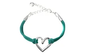 Bransoletki - Bransoletka Damska Z Serduszkiem Miętowa - miniaturka - grafika 1