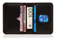 Portfele - Portfel skórzany męski SLIM na karty monety Etui Pudełko GRATISY SOLIER - miniaturka - grafika 1