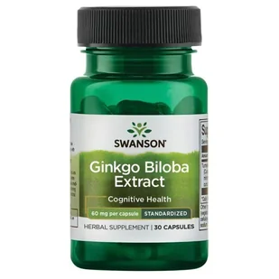 SWANSON Health Products Ginkgo biloba ekstrakt 60 mg 30 kaps - Układ nerwowy - miniaturka - grafika 2