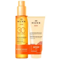 Balsamy i kremy do opalania - Zestaw Nuxe Sun, brązujący olejek do opalania, w sprayu, SPF 30, 150 ml + balsam po opalaniu, 100 ml - miniaturka - grafika 1