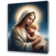 Ikony i obrazy sakralne - Obraz religijny na płótnie Matka Boża z Dzieciątkiem Jezus - miniaturka - grafika 1