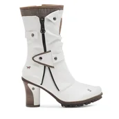 Botki damskie - Botki Mustang 1141-606 Biały - miniaturka - grafika 1