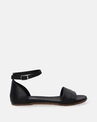 Sandały damskie - Klasyczne skórzane sandały damskie w czarnym kolorze - Venezia - miniaturka - grafika 1