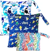 Pieluchy - Torby na Pieluchy z Zamkiem Zestaw 3 Sztuki 28x30 cm x2 i 14x18 cm - miniaturka - grafika 1