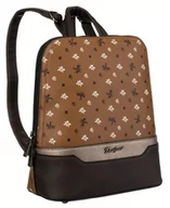 Torebki damskie - Elegancki mały plecaczek miejski wygodny na suwak David Jones, brązowy - miniaturka - grafika 1