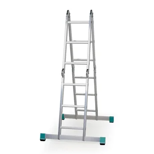 ALVE Aluminiowa uniwersalna drabina przegubowa FORTE, 4x3 szczebli, długość 3,48 m 558016 - Drabiny - miniaturka - grafika 1