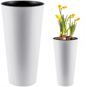 Donice - DONICZKA DONICA WYSOKA Z WKŁADEM POŁYSK NA BALKON OGRÓD TUBUS SLIM SHINE - miniaturka - grafika 1