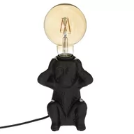 Lampy stojące - Lampa Lampka Nocna Stołowa Małpka Czarna Ceramika - miniaturka - grafika 1