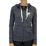 Bluzy damskie - Nike Damska bluza sportowa Gym Vintage Hoodie Full-zip-883729 szary szary (antracyt/Sail). XL - miniaturka - grafika 1
