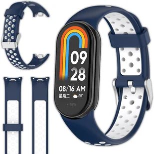 Pasek opaskaperforowana Vanfone do Xiaomi Smart Mi Band 8/9, granatowo-biały - Akcesoria do smartwatchy - miniaturka - grafika 1