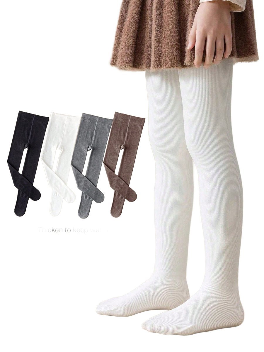 SHEIN 4 PACK DZIECIĘCE RAJSTOPY WIELOKOLOROWE GŁADKIE 146 11LA