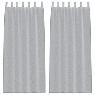 vidaXL Zasłony z zasłonami 2 pcs Ciemny szary 140 x 260 cm Poliester - Zasłony - miniaturka - grafika 1