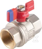 Zawory i kraniki - Zawór kulowy nakrętno-nakrętny z motylkiem, 1/2 cala, F-Power - miniaturka - grafika 1