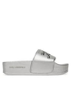 KARL LAGERFELD Klapki Kondo Maxi KL80872 Srebrny - Klapki i japonki damskie - miniaturka - grafika 1