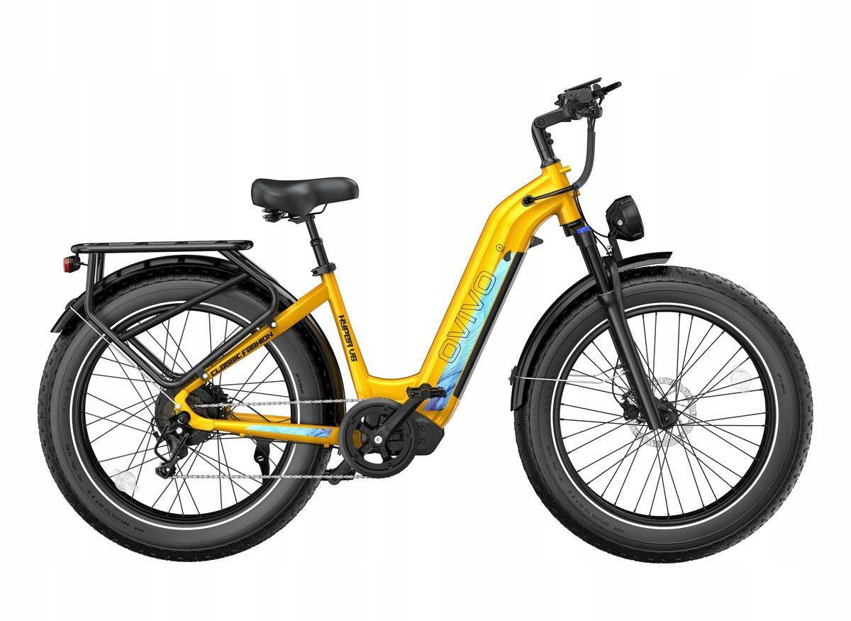 Rower elektryczny OVIVO HYPER V6 żółty 250w