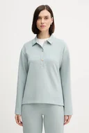 Bluzy damskie - Joop! bluza damska kolor turkusowy gładka 30100420 - miniaturka - grafika 1