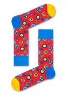 Skarpetki męskie - Happy Socks Flower Power Sock, Skarpety dla kobiet i mężczyzn, Żółty-Niebieski-Zielony-Fioletowy-Niebieski (41-46) - miniaturka - grafika 1