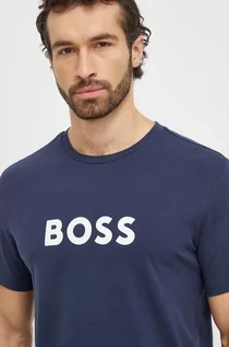 Koszulki męskie - BOSS t-shirt plażowy kolor granatowy wzorzysty - Boss - grafika 1