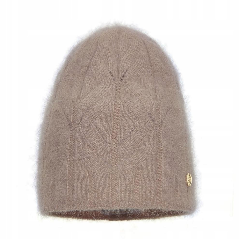 Czapka zimowa damska z angory SALLY Cappuccino