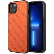 Etui i futerały do telefonów - Etui Karl Lagerfeld do iPhone 13 mini 5,4" hardcase pomarańczowy Perforated Allover - miniaturka - grafika 1