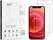Szkła hartowane na telefon - 2 szt. | moVear 2.5D MATT - Matowe szkło hartowane do Apple iPhone 12 Mini (5.4") | Antyrefleksyjne, do etui, fullGlue, 9H - miniaturka - grafika 1