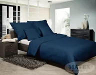 Pościel - Pościel 5 el. satynowa 160x200 Gold granatowy Matex - miniaturka - grafika 1