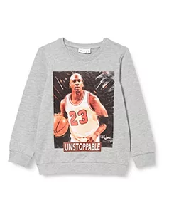 NAME IT Chłopięca bluza Nkmadit Sidmaurer Sweat Box Bru Sky, szary melanż, 122-128 - Bluzy dla chłopców - miniaturka - grafika 1