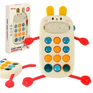 Zabawki sensoryczne - Telefon Króliczek Sensoryczny Smartfon Edukacyjny z Dźwiękiem dla Dziecka - miniaturka - grafika 1