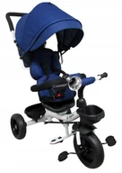 Rowerki trójkołowe - Rowerek Trójkołowy T4 niebieski jeans R-Sport Obracany 360 stopni Koła EVA, - miniaturka - grafika 1
