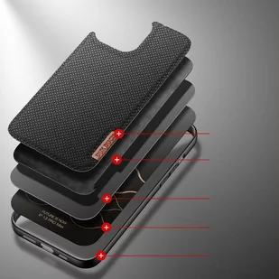 Dux Ducis Fino etui pokrowiec pokryty nylonowym materiałem iPhone 13 Pro Max czarny - Etui i futerały do telefonów - miniaturka - grafika 3