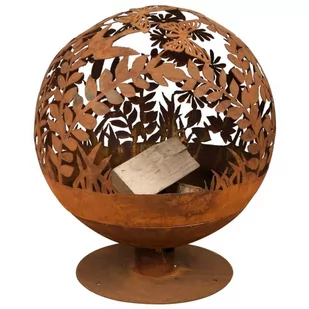 Esschert Design Palenisko z kwiatami wycinanymi laserem, rdzawe, FF294 Esschert Design - Paleniska ogrodowe - miniaturka - grafika 1