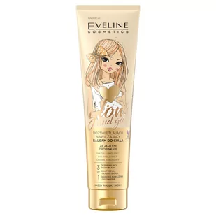 Eveline Glow and Go! 150ml rozświetlająco-nawilżający balsam do ciała ze złotymi drobinkami - Balsamy i kremy do ciała - miniaturka - grafika 1