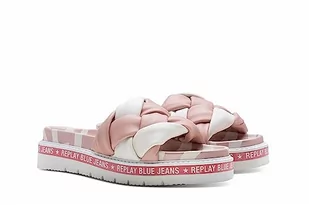 Replay Kapcie damskie Muddy Braid S, 077 White Pink, 38 EU - Kapcie damskie - miniaturka - grafika 1