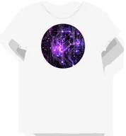 Koszulki i topy damskie - Koszulka damska biała z nadrukiem cyberpunkowych fioletowych obwodów XL - miniaturka - grafika 1