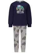 Piżamy chłopięce - Salt and Pepper Piżama w kolorze szaro-granatowym - miniaturka - grafika 1