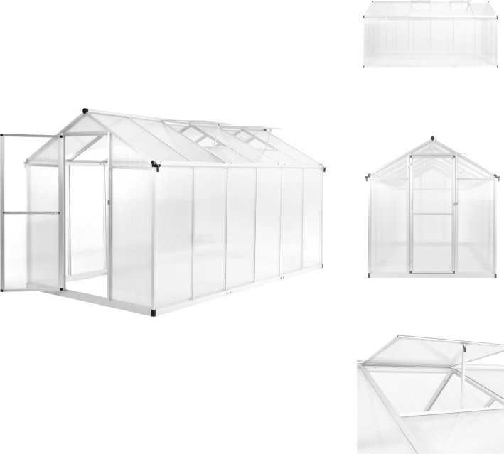 vidaXL Szklarnia aluminiowa 362x190x195 cm 13,41 m³ - Szklarnie